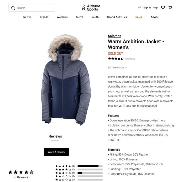 Salomon Warm Ambition Down Puffer Ski Jacket – US Large - Picture 4 of 16